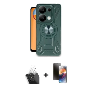 ieg™ Redmi Note 13 Pro 5G Kılıf Nova Yansıma Prime - Siyah 3D Antistatik Mat Seramik Nano Ekran Koruyucu + Kamera Lens Koruma Cam - SF