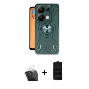 ieg™ Redmi Note 13 Pro 5G Kılıf Nova Yansıma Prime - Siyah 6D Antistatik Mat Seramik Hayalet Nano Ekran Koruyucu + Kamera Lens Koruma Cam - SF