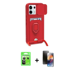 ieg™ Redmi Note 13 Pro 5G Kılıf Vadi Form Prime - Siyah 3D Antistatik Mat Seramik Nano Ekran Koruyucu + Raze Metal Kamera Lens - GS