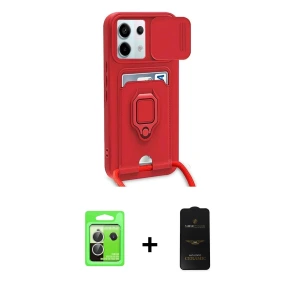 ieg™ Redmi Note 13 Pro 5G Kılıf Vadi Form Prime - Siyah 6D Antistatik Mat Seramik Hayalet Nano Ekran Koruyucu + Raze Metal Kamera Lens - GS