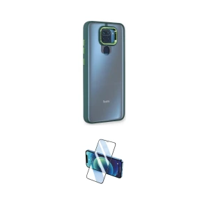 ieg™ Redmi Note 9 Kılıf Eksen Doku Prime - Siyah 3D Antistatik Seramik Nano Ekran Koruyucu