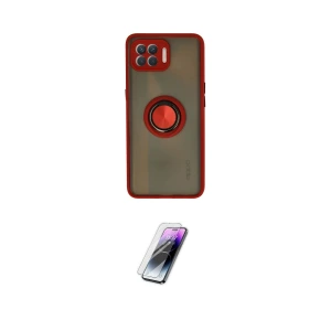 ieg™ Reno 4 Lite Kılıf Yörünge Çizgi - Şeffaf Pasifik Cam Ekran Koruyucu