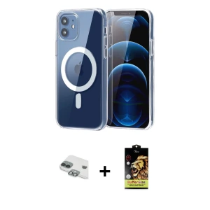 iPhone 11 Kılıf Ahenk Minimal Serisi - Siyah Buffer Cam Ekran Koruyucu + Pers Alüminyum Kamera Lens - YL
