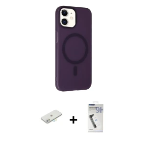 iPhone 11 Kılıf Çekirdek Modern Prime - Şeffaf Uv Polymer Nano Ekran Koruyucu + Renkli Kamera Lens Koruma Cam - SI