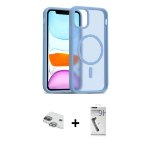 iPhone 11 Kılıf Siluet Minimal Prime - Şeffaf Uv Polymer Nano Ekran Koruyucu + Pers Alüminyum Kamera Lens - YL