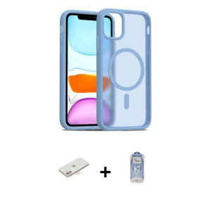 iPhone 11 Kılıf Siluet Minimal Prime - Siyah Joko Magic 5D Cam + Renkli Kamera Lens Koruma Cam - YL