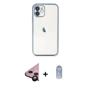 iPhone 11 Kılıf Vadi Minimal - Siyah Joko Magic 5D Cam + Raze Metal Kamera Lens - SH