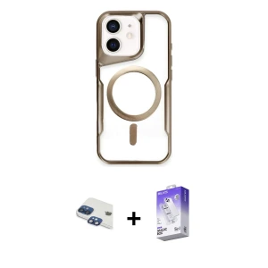 iPhone 11 Kılıf Yadigar Klasik Özel Seri - Siyah Bilvis 5in1 3D Magic Cam Ekran Koruyucu + Pers Alüminyum Kamera Lens - LT