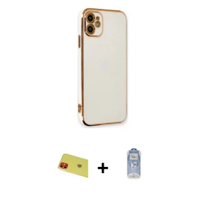 iPhone 11 Kılıf Yankı Serisi - Siyah Joko Magic 5D Cam + Rainbow Kamera Lens Koruma Cam - KI