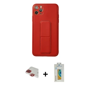 iPhone 11 Pro Max Kılıf Akış Doku - Siyah Polymer Nano Ekran Koruyucu + Pers Alüminyum Kamera Lens - KI