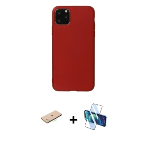 iPhone 11 Pro Max Kılıf Kozmos Yansıma Özel Seri - Siyah 3D Antistatik Seramik Nano Ekran Koruyucu + Renkli Kamera Lens Koruma Cam - MI