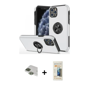 iPhone 11 Pro Max Kılıf Odak Form Prime - Siyah 6D Mat Seramik Hayalet Nano Ekran Koruyucu + Pers Alüminyum Kamera Lens - YL
