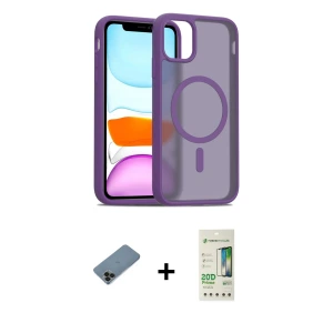 iPhone 11 Pro Max Kılıf Siluet Minimal Prime - Siyah 20D Premium Cam Ekran Koruyucu + Shine Kamera Lens Koruma Cam - SH