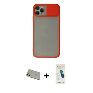 iPhone 11 Pro Max Kılıf Vadi Çizgi - Şeffaf Pasifik Cam Ekran Koruyucu + Rainbow Kamera Lens Koruma Cam - GD