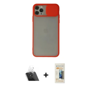 iPhone 11 Pro Max Kılıf Vadi Çizgi - Siyah 6D Mat Seramik Hayalet Nano Ekran Koruyucu + Kamera Lens Koruma Cam - SF