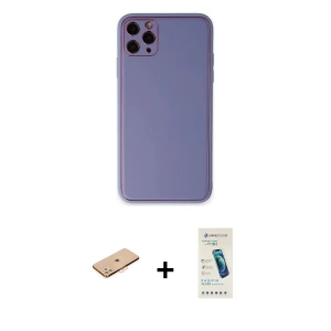 iPhone 11 Pro Max Kılıf Yadigar Klasik - Şeffaf Pasifik Cam Ekran Koruyucu + Renkli Kamera Lens Koruma Cam - TU