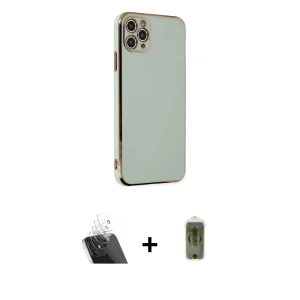 iPhone 11 Pro Max Kılıf Yankı Serisi - Siyah Joko Magic 5D Hayalet Cam + Kamera Lens Koruma Cam - SF