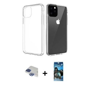 iPhone 11 Pro Max Kılıf Zirve Doku - Siyah 34D Izgaralı Cam + Pers Alüminyum Kamera Lens - LT