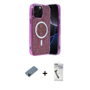 iPhone 12 Pro Kılıf Eksen Çizgi - Şeffaf Uv Polymer Nano Ekran Koruyucu + Shine Kamera Lens Koruma Cam - SH
