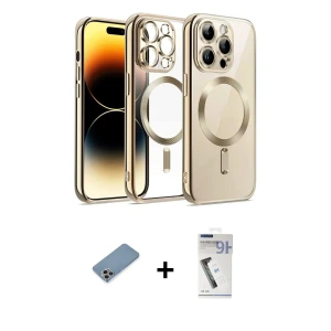 iPhone 12 Pro Kılıf Nova Işık Özel Seri - Şeffaf Uv Polymer Nano Ekran Koruyucu + Shine Kamera Lens Koruma Cam - GI