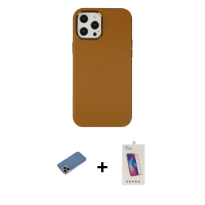 iPhone 12 Pro Max Kılıf Çekirdek Çizgi - Siyah Joko 5D Cam + Shine Kamera Lens Koruma Cam - GD