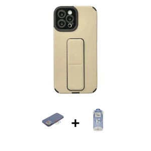 iPhone 12 Pro Max Kılıf Çekirdek Yansıma - Siyah Joko Magic 5D Cam + Renkli Kamera Lens Koruma Cam - MI