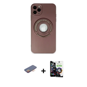 iPhone 12 Pro Max Kılıf Eksen Klasik Prime - Şeffaf Temperli Cam Ekran Koruyucu + Renkli Kamera Lens Koruma Cam - TU