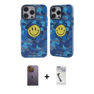 iPhone 12 Pro Max Kılıf Nova Doku Koleksiyonu - Şeffaf Uv Polymer Nano Ekran Koruyucu + Neon Fosforlu Kamera Lens - SI