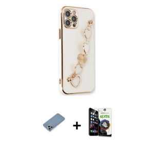iPhone 12 Pro Max Kılıf Nova Işık Prime - Şeffaf Temperli Cam Ekran Koruyucu + Shine Kamera Lens Koruma Cam - GI