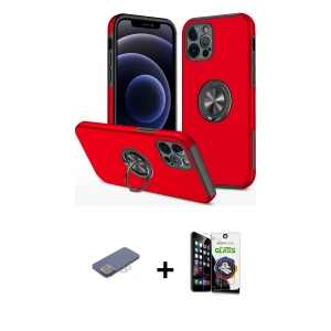 iPhone 12 Pro Max Kılıf Odak Form Prime - Şeffaf Temperli Cam Ekran Koruyucu + Renkli Kamera Lens Koruma Cam - PE