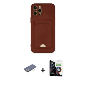 iPhone 12 Pro Max Kılıf Vadi Çizgi Prime - Şeffaf Temperli Cam Ekran Koruyucu + Renkli Kamera Lens Koruma Cam - MI