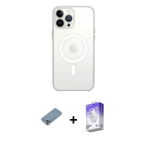 iPhone 13 Pro Max Kılıf Ahenk Yansıma Prime - Siyah Bilvis 5in1 3D Magic Cam Ekran Koruyucu + Shine Kamera Lens Koruma Cam - GI