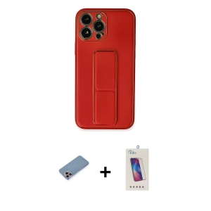 iPhone 13 Pro Max Kılıf Akış Doku - Siyah Joko 5D Cam + Shine Kamera Lens Koruma Cam - PE