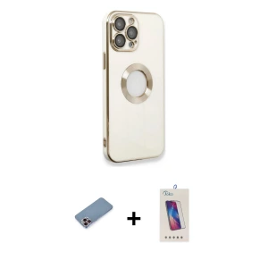 iPhone 13 Pro Max Kılıf İz Form Serisi - Siyah Joko 5D Cam + Shine Kamera Lens Koruma Cam - PE