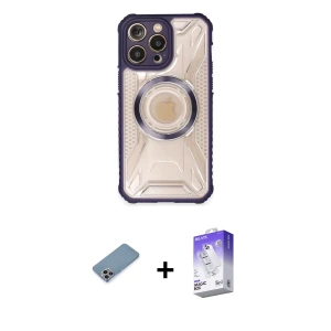 iPhone 13 Pro Max Kılıf Kutup Modern - Siyah Bilvis 5in1 3D Magic Cam Ekran Koruyucu + Shine Kamera Lens Koruma Cam - GI