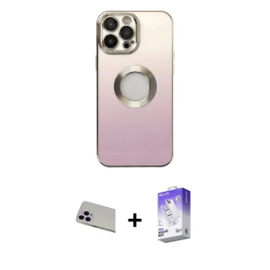 iPhone 13 Pro Max Kılıf Kutup Yansıma Özel Seri - Siyah Bilvis 5in1 3D Magic Cam Ekran Koruyucu + Rainbow Kamera Lens Koruma Cam - MR