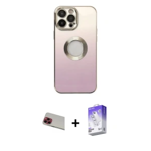 iPhone 13 Pro Max Kılıf Kutup Yansıma Özel Seri - Siyah Bilvis 5in1 3D Magic Cam Ekran Koruyucu + Rainbow Kamera Lens Koruma Cam - KI