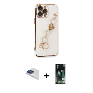 iPhone 13 Pro Max Kılıf Nova Işık Prime - Şeffaf 360 Full Body Arka Koruyucu + Pers Alüminyum Kamera Lens - LT