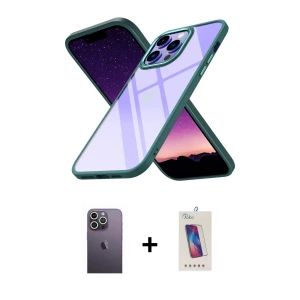 iPhone 13 Pro Max Kılıf Nova Işık Serisi - Siyah Joko 5D Cam + Neon Fosforlu Kamera Lens - BZ