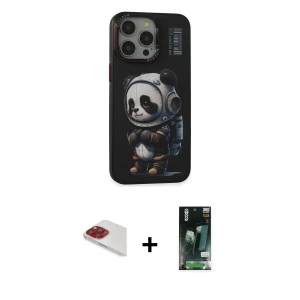 iPhone 13 Pro Max Kılıf Siluet Modern Özel Seri - Şeffaf 360 Full Body Arka Koruyucu + Pers Alüminyum Kamera Lens - KI