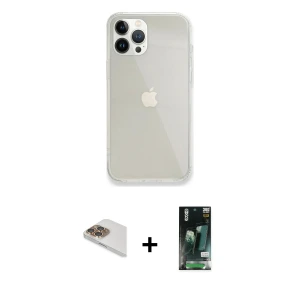iPhone 13 Pro Max Kılıf Vadi Asil Prime - Şeffaf 360 Full Body Arka Koruyucu + Pers Alüminyum Kamera Lens - GD