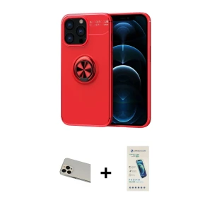 iPhone 13 Pro Max Kılıf Yankı Form Prime - Şeffaf Pasifik Cam Ekran Koruyucu + Rainbow Kamera Lens Koruma Cam - REGD