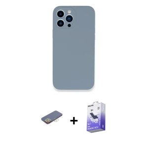 iPhone 13 Pro Max Kılıf Zirve Modern Özel Seri - Siyah Bilvis 5in1 5D Magic Hayalet Cam Ekran Koruyucu + Renkli Kamera Lens Koruma Cam - SI