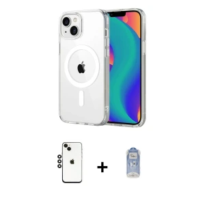 iPhone 14 Kılıf Ahenk Minimal Serisi - Siyah Joko Magic 5D Cam + Shine Kamera Lens - SH