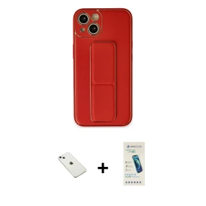 iPhone 14 Kılıf Akış Doku - Şeffaf Pasifik Cam Ekran Koruyucu + Diamond Kamera Lens - SABE