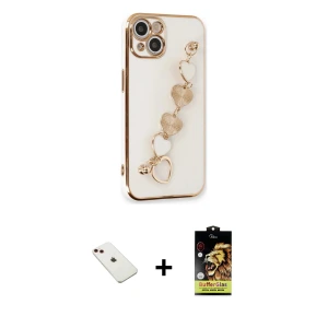 iPhone 14 Kılıf Nova Işık Prime - Siyah Buffer Cam Ekran Koruyucu + Diamond Kamera Lens - KI