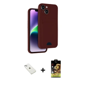 iPhone 14 Kılıf Vadi Çizgi Prime - Siyah Buffer Cam Ekran Koruyucu + Diamond Kamera Lens - SABE