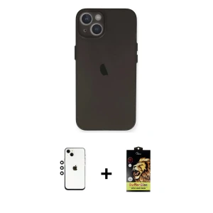 iPhone 14 Kılıf Yadigar Yansıma Serisi - Siyah Buffer Cam Ekran Koruyucu + Shine Kamera Lens - GS