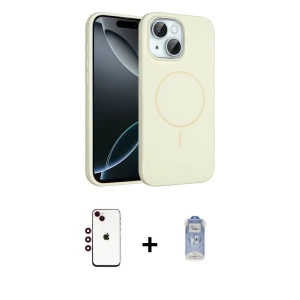 iPhone 14 Kılıf Yankı Form Serisi - Siyah Joko Magic 5D Cam + Shine Kamera Lens - KI