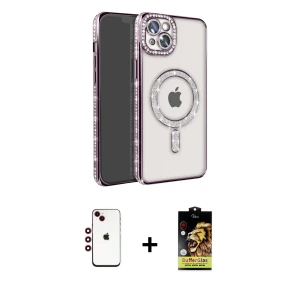 iPhone 14 Kılıf Zirve Doku Prime - Siyah Buffer Cam Ekran Koruyucu + Shine Kamera Lens - KI
